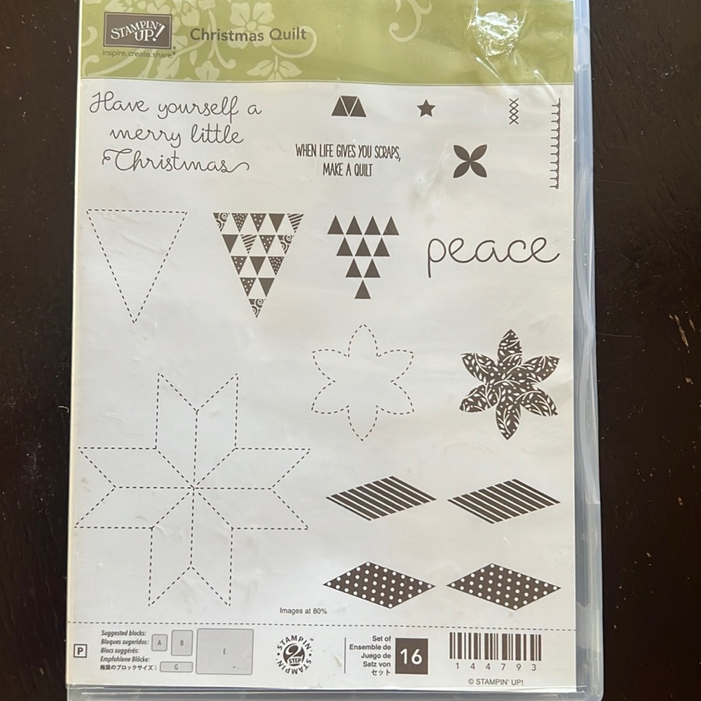 Stampin Up Stamp Set Christmas Quilt Stamp Set